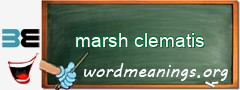 WordMeaning blackboard for marsh clematis